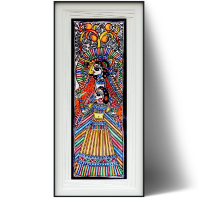 Radhey Krishna best'jodi on canvas paper Madhubani Painting