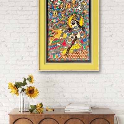 Radha Krishna Madhubani painting for home wall