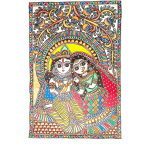 Radha Krishna Madhubani painting for home wall art Decor